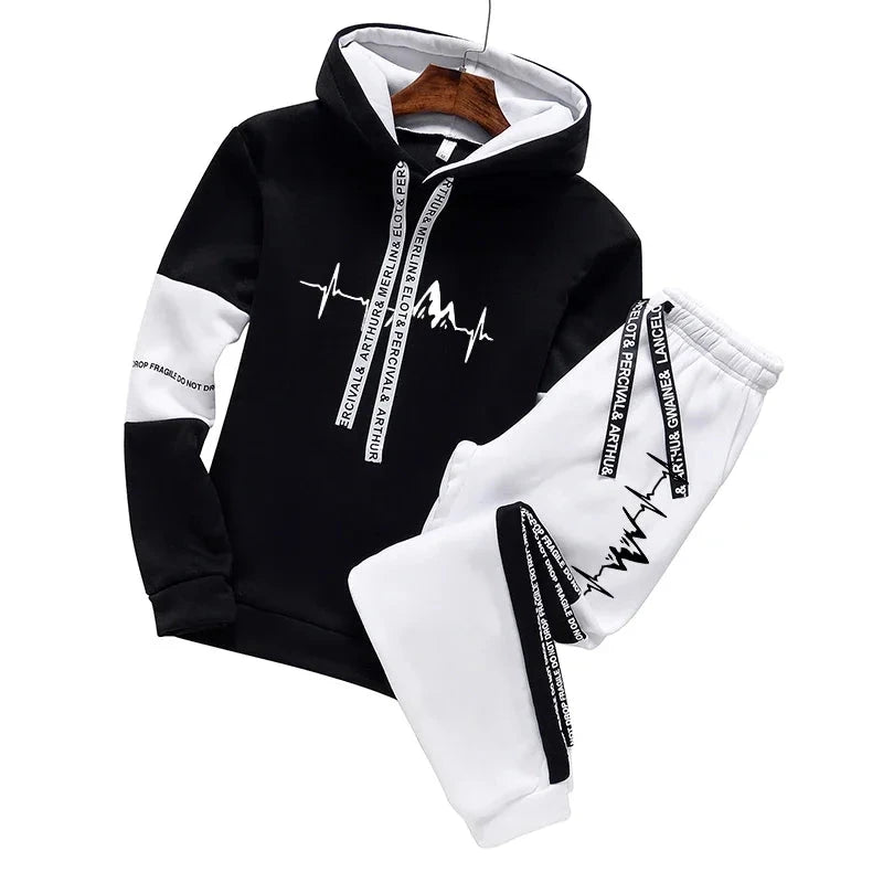 2024 Mens Tracksuit Casual Classic Hooded Sweatshirt Jogging GlowCart