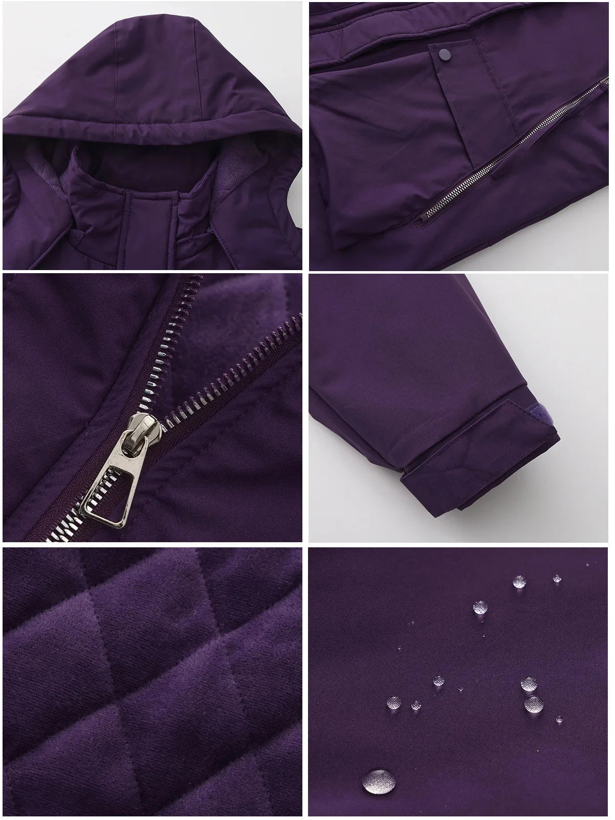 Women's Winter Jacket Coat Detachable Cap Fleece Down Parka GlowCart