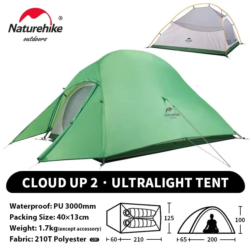 Naturehike Cloud Up 2 People Tent Ultralight 20D Camping GlowCart