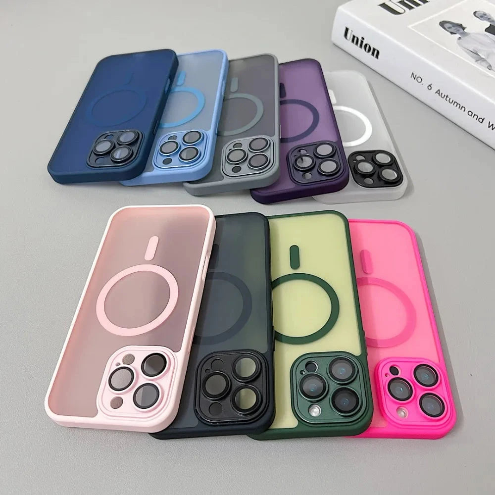 Magnetic Luxury Matte Translucent Armor Shockproof Case For GlowCart