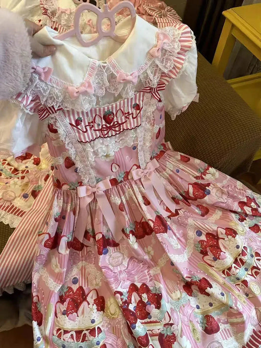 MAGOGO Victorian Sweet Lolita Jsk Dress Cute Striped GlowCart