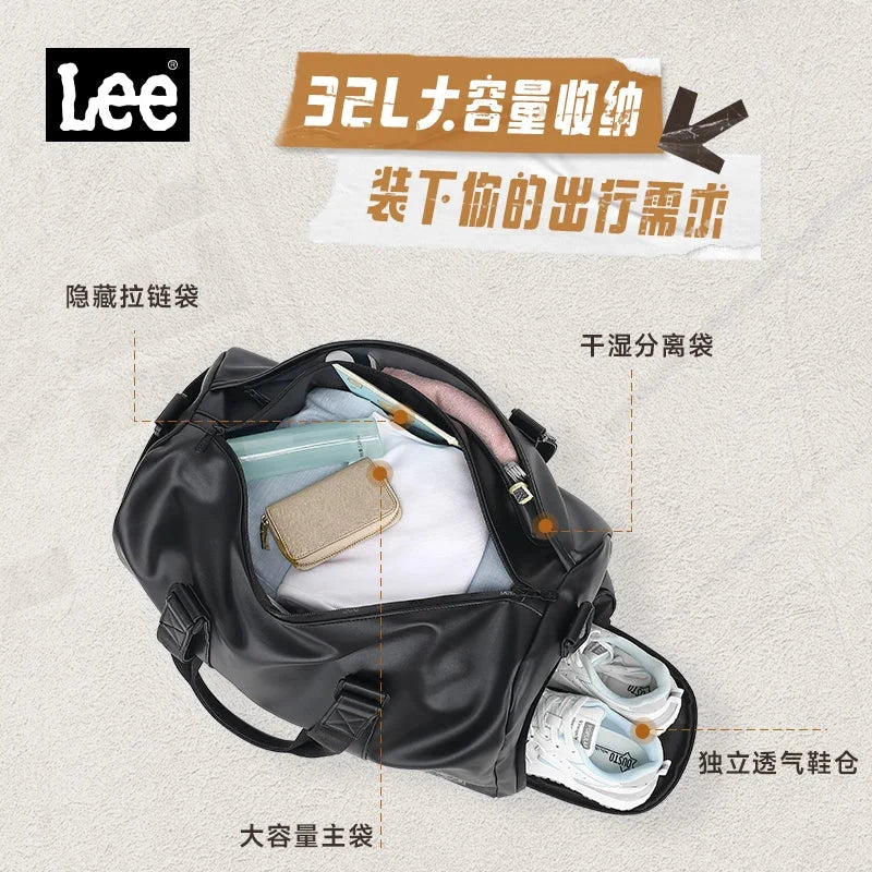 LEE High Quality Waterproof Leather Travel Duffel Bag Dry GlowCart