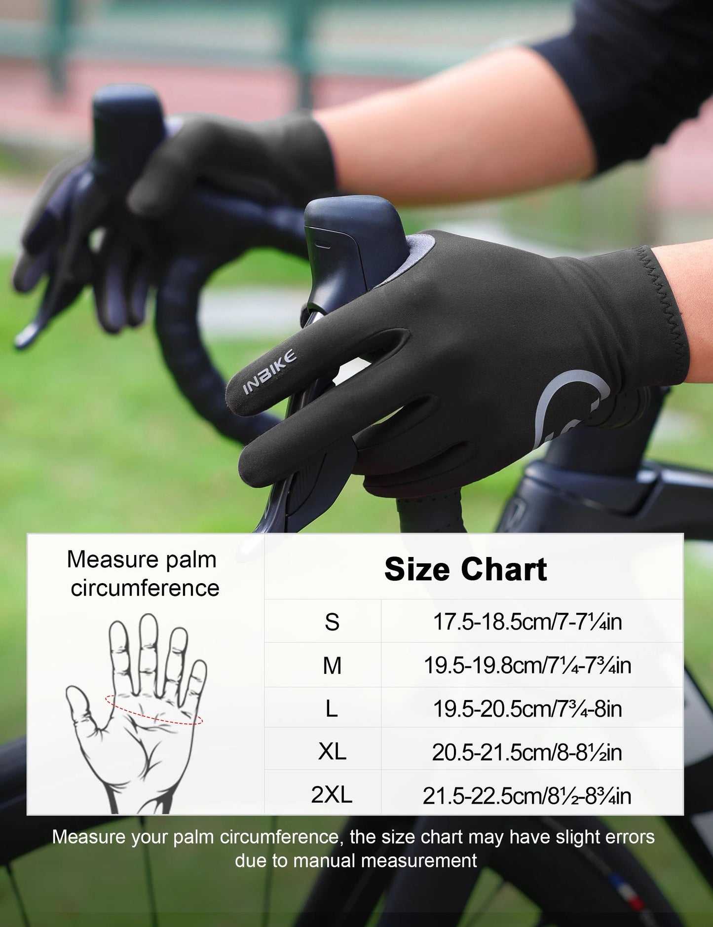 INBIKE Thermal Fleece Cycling Gloves Full Finger Winter Bike Gloves Touchscreen Anti-Shock Road Mountain Bicycle Gear for Men GlowCart