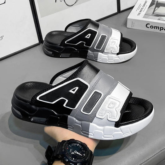 Men's Slippers Air Cushion Design Sandals Summer New PVC Soft Non-slip Men's Sports Slippers for Men Flip Flops Sandalias Hombre GlowCart