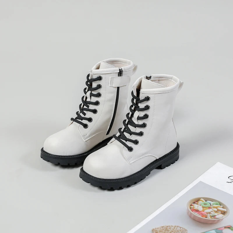 Kids Fashion Boots Children Ankle Boots Baby Girls White Brand Shoes Boys Riding Boots Toddler Soft Casual Platform Autumn New GlowCart