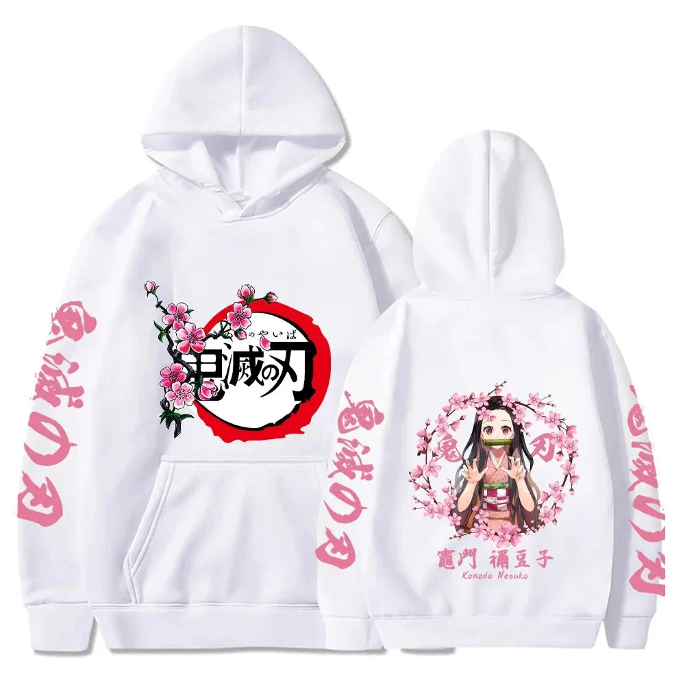 Harajuku Demon Slayer Plus Size Hoodie Kamado Nezuko Graphic GlowCart