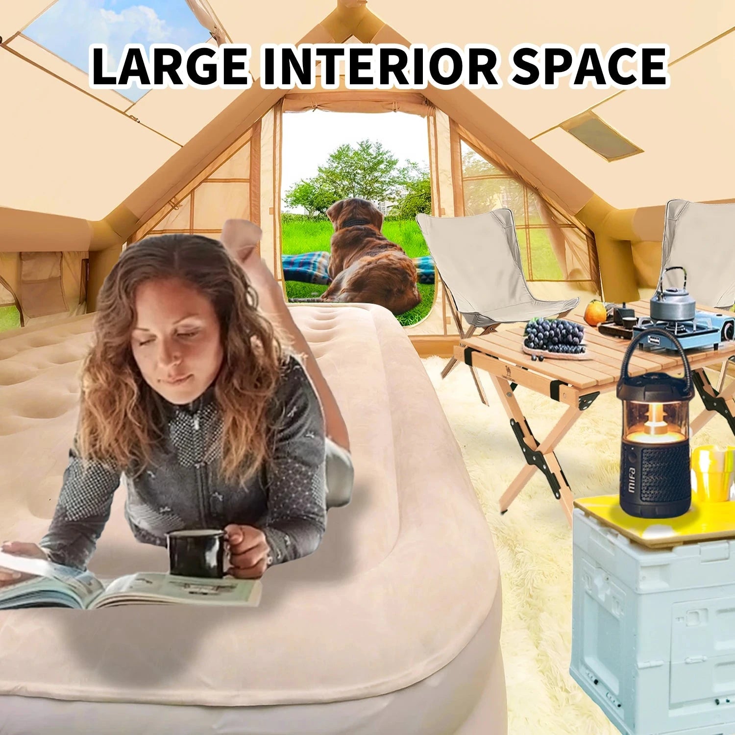 Inflatable Tent for Camping with Hand Pump Blow Up Tent GlowCart