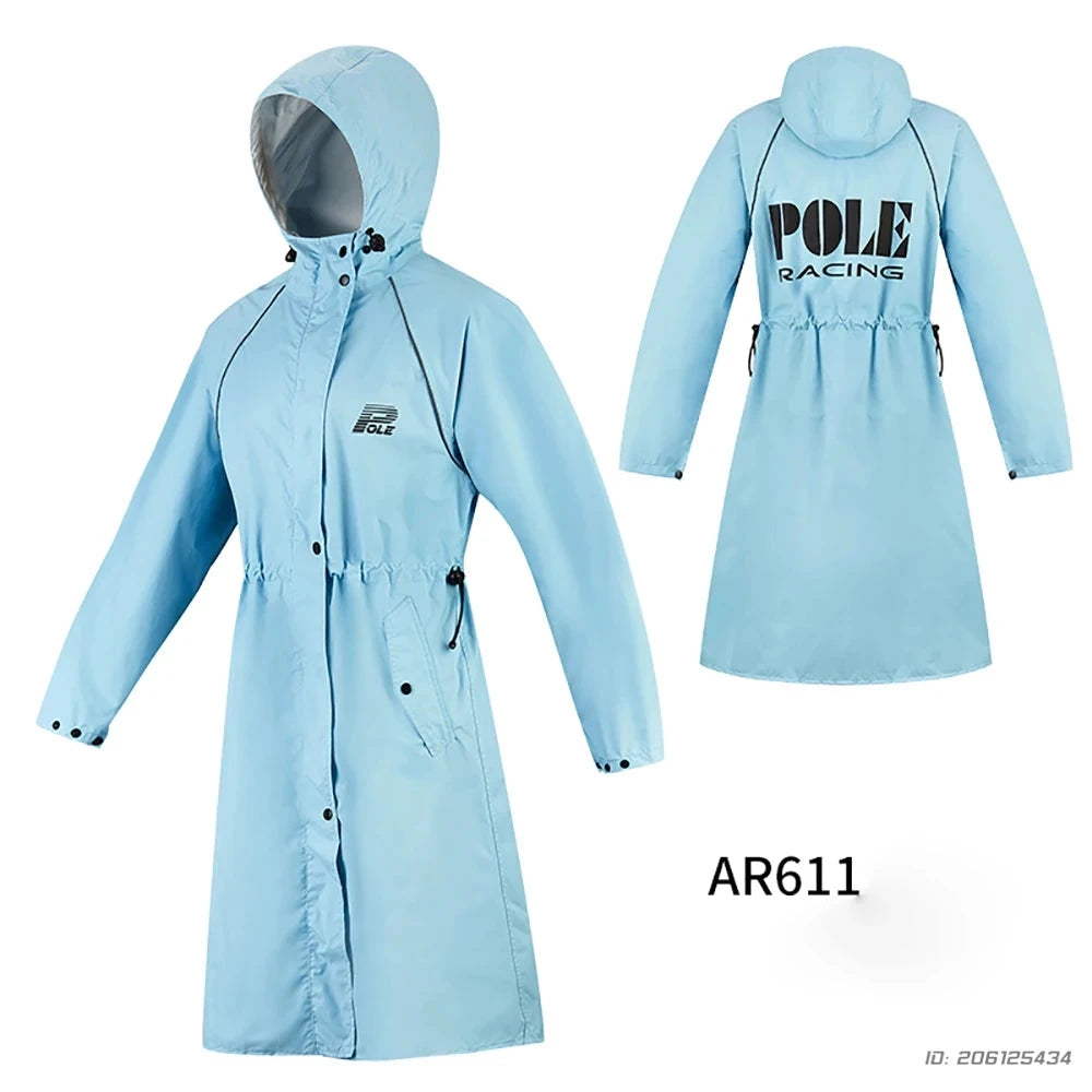 Women Men Waterproof Long Raincoat Motorcycle Riding GlowCart