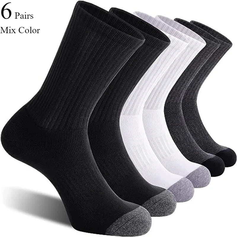 Men's Outdoor Gym Socks High Quality Comfortable Soft Ground-Gripping Football big Size Anti Odor Sweat Absorbing 6/12 Pairs GlowCart