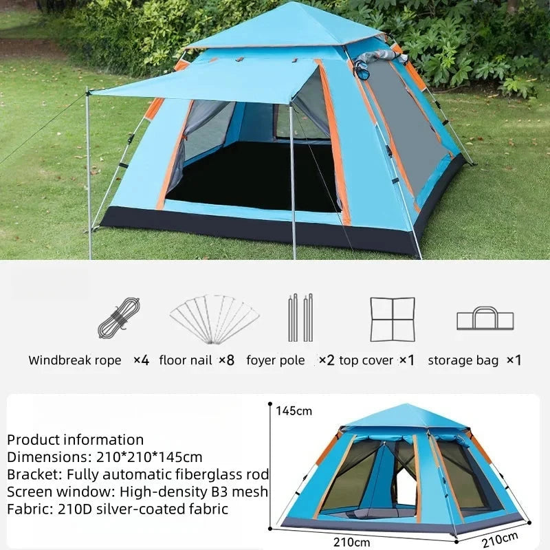 Outdoor Portable Camping Tent Fully Automatic Tent Sunshade GlowCart