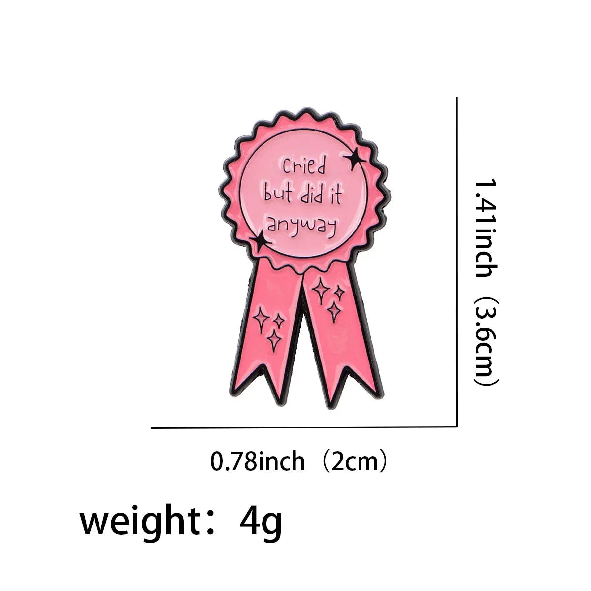 Funny "Cried" Enamel Pin Pink Ribbon Brooch Pines Lapel Pins GlowCart