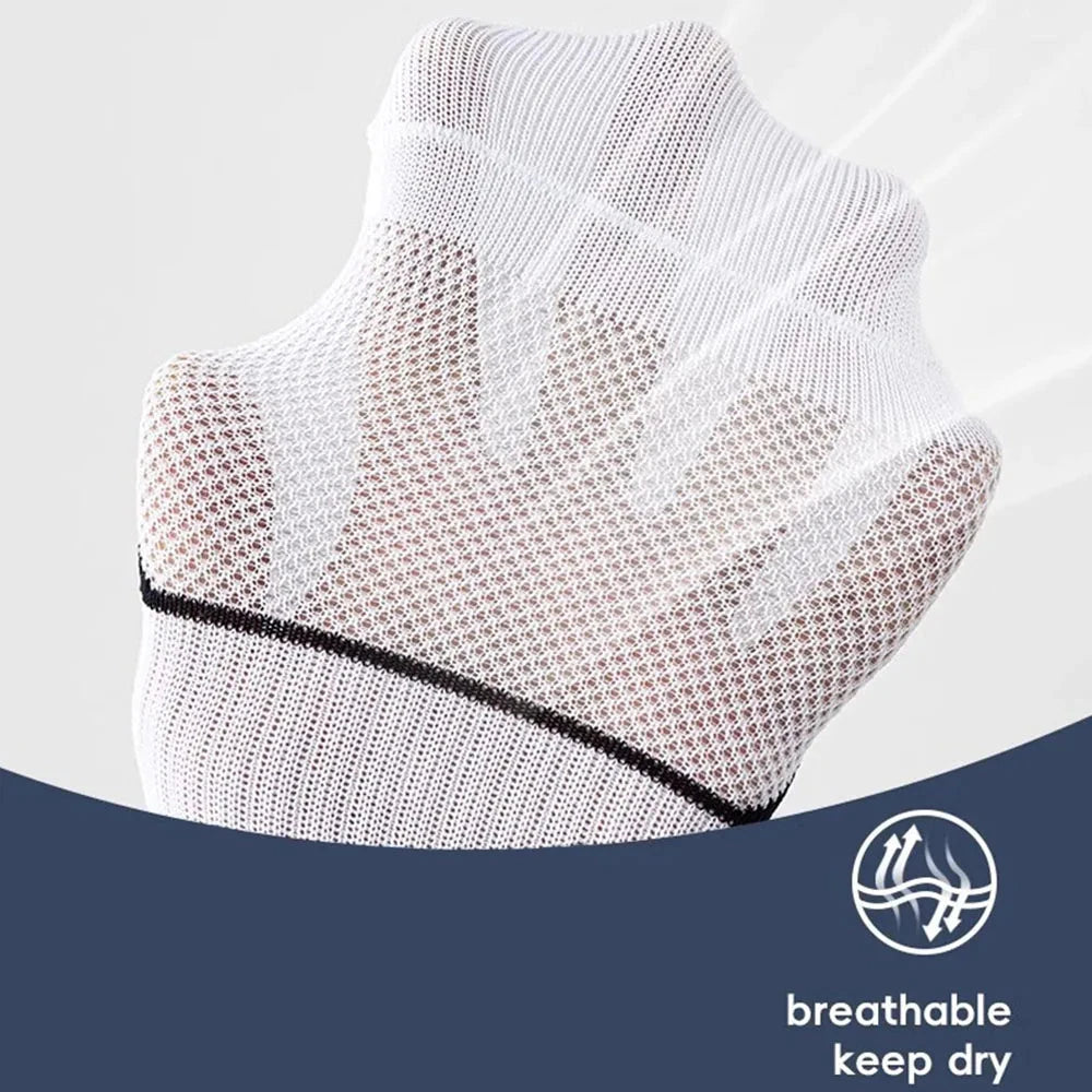 5pcs Men's Short Sports Socks Summer For Running Breathable Casual Soft Comfortable Polyester Sports Socks Thin GlowCart