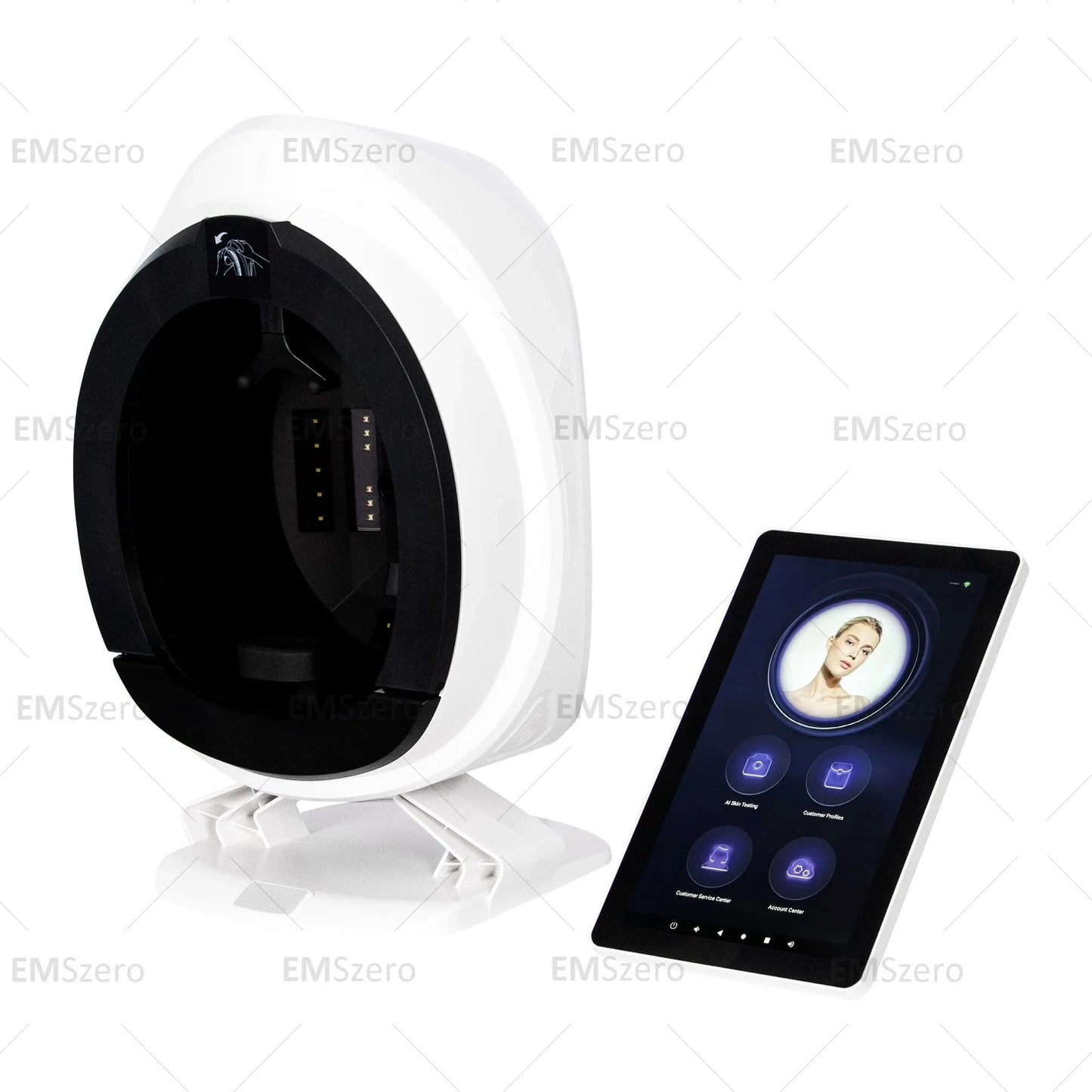 Facial Analyzer with English Detector: Portable 3D Skin GlowCart