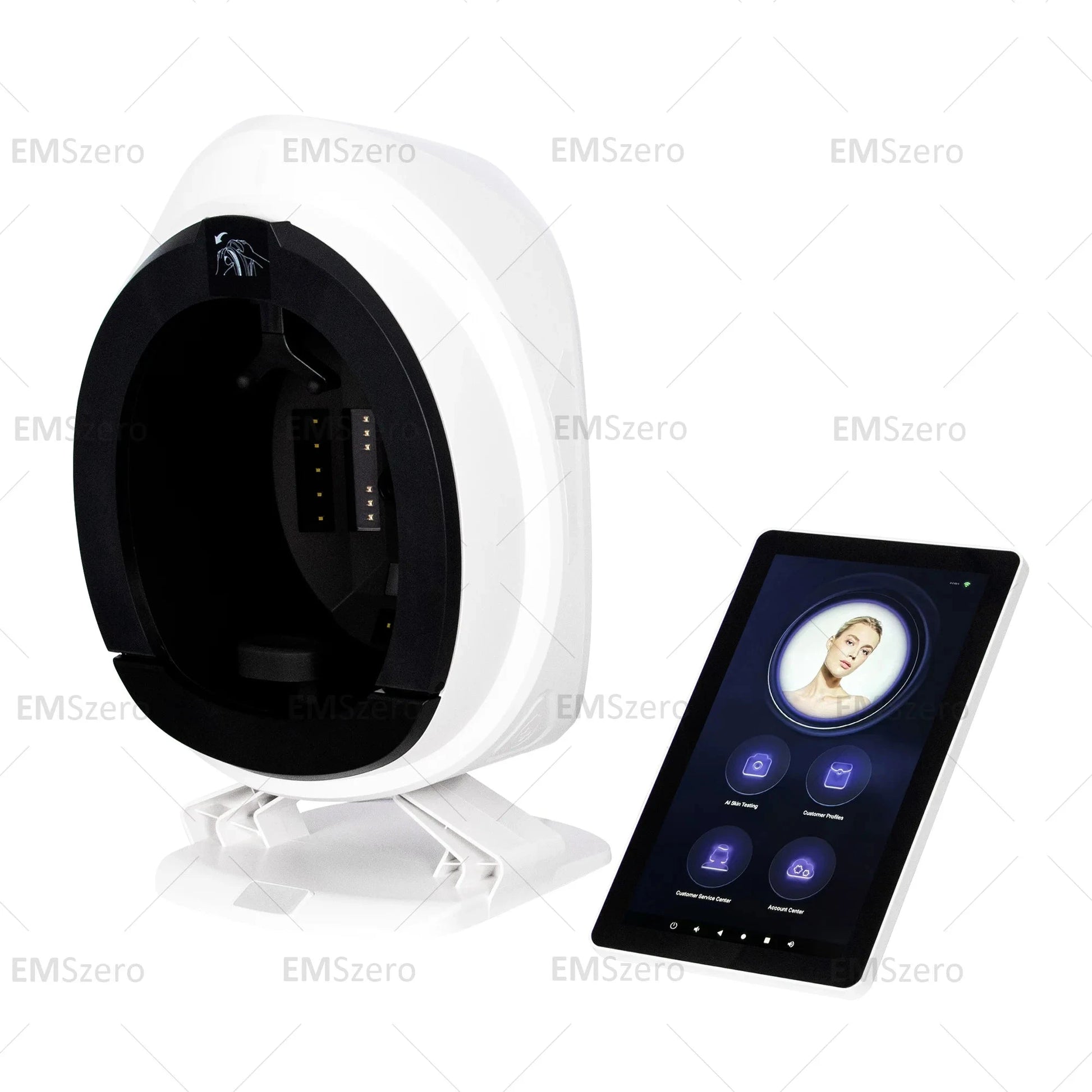 Facial Analyzer with English Detector: Portable 3D Skin GlowCart