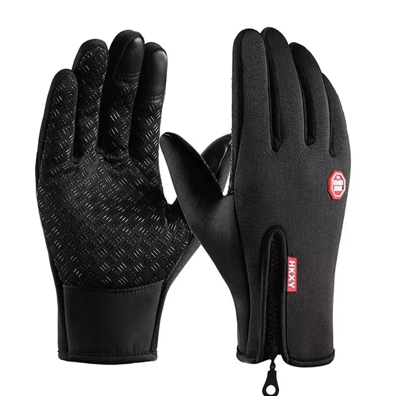 Winter Flip Open Two Finger Gloves Warm Touch Screen Gloves for Men and Women Outdoor Riding Windproof Waterproof Ski Gloves GlowCart