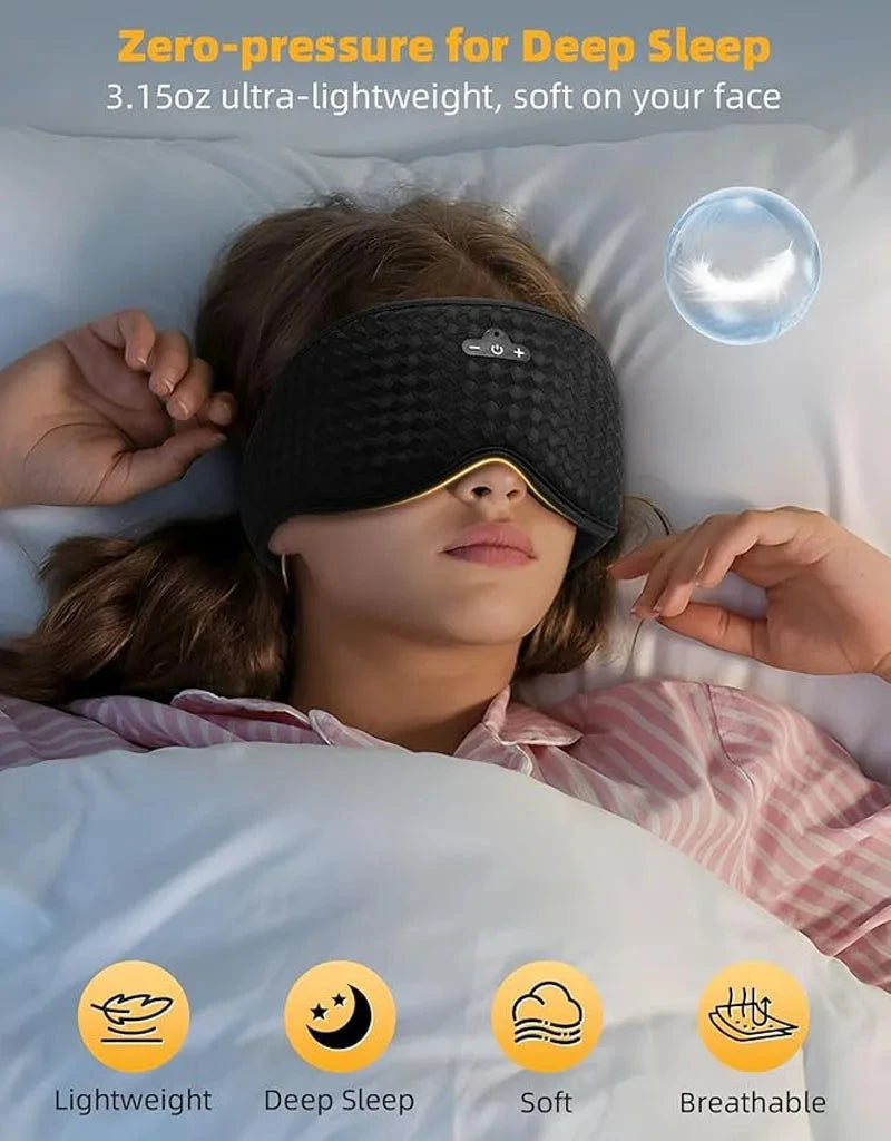 Bluetooth Sleeping Headphones 3D Eye Mask Travel Music Play GlowCart