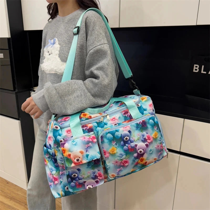 Oxford Travel Duffel Bag Fashion cute print With Shoe GlowCart