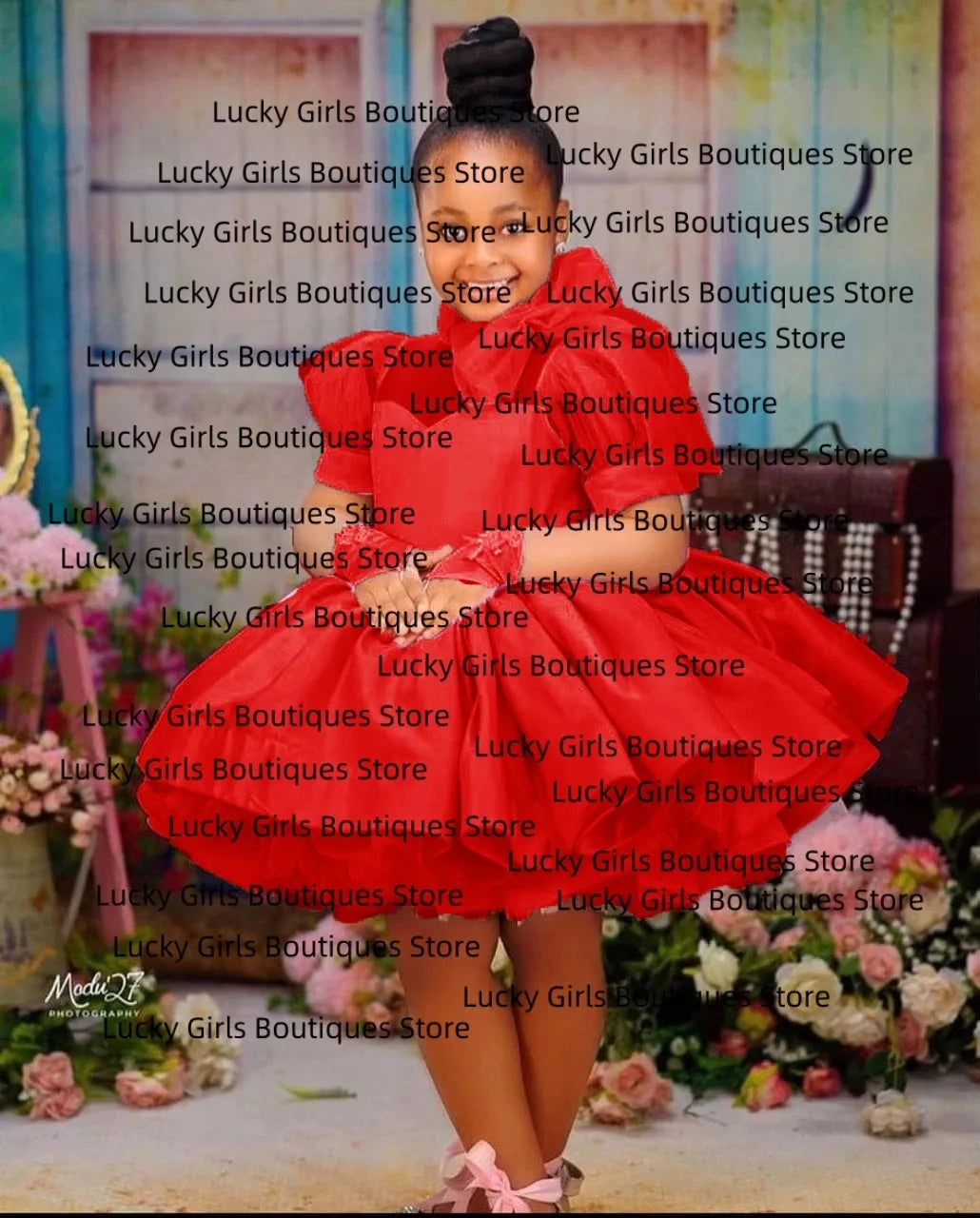 Pink Ball Gown Flower Girl Dresses Customized Tulle Tiered GlowCart