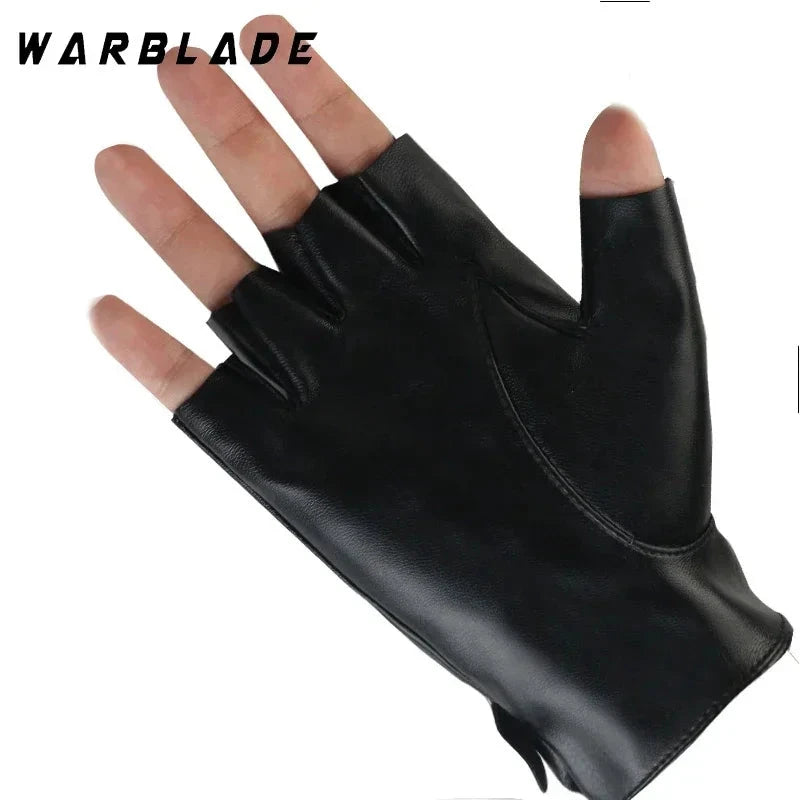 Women Halloween PU Leather Waterproof  Fingerless Gloves GlowCart