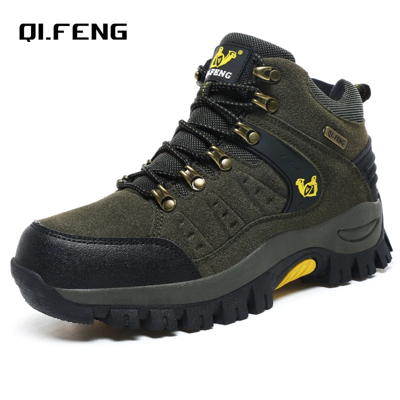 Trendy Classic Men Ankle Boots Wear Resisting Hiking Shoes Cow Suede Men Boot Comfortable Walking Sneaker For Man Tactical Shoes GlowCart