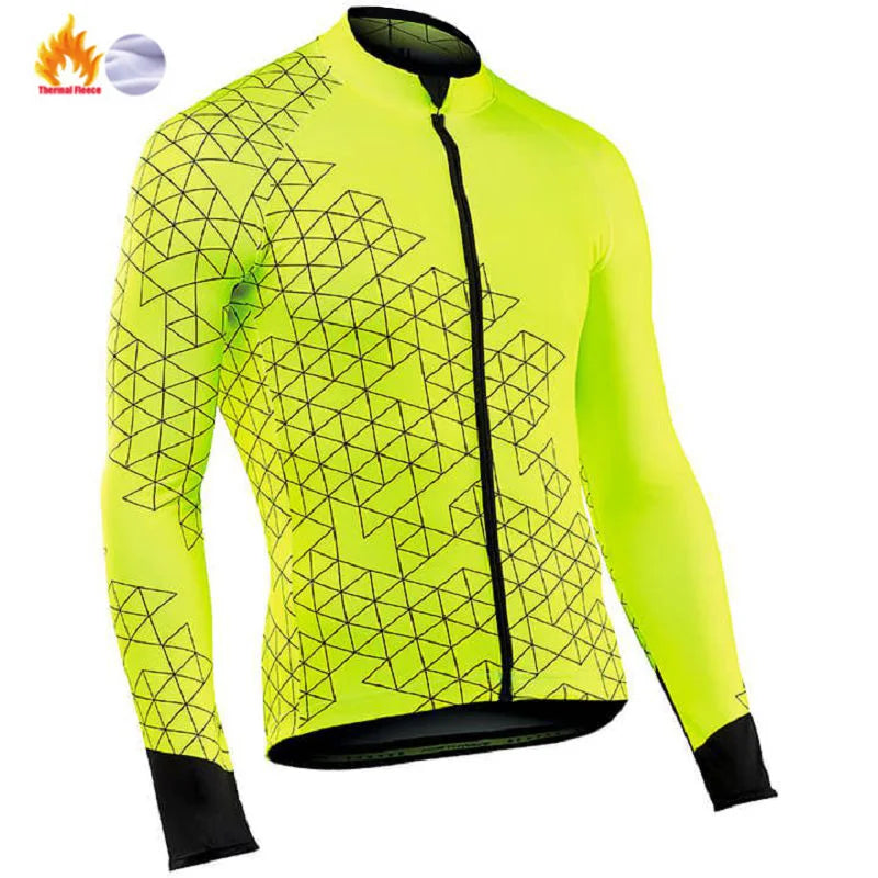 2026 New Thermal Fleece Cycling Jersey Set Winter Long Sleeve MTB Racing Bike Jersey Suit For Men Bib Pants Set Cycling Clothing GlowCart