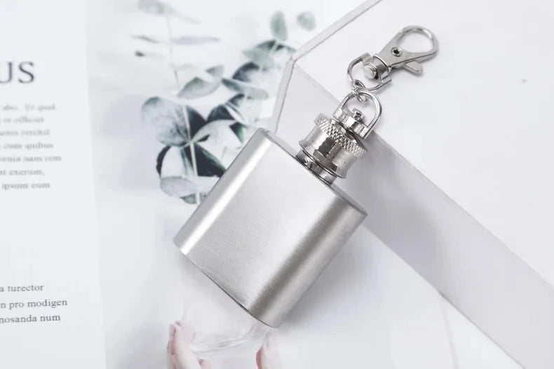 1/2oz squire Stainless Steel Hip mini Flask keychain Hip Flask gift package Alcohol Whiskey Hip Flask Screw Cap lady birthday GlowCart