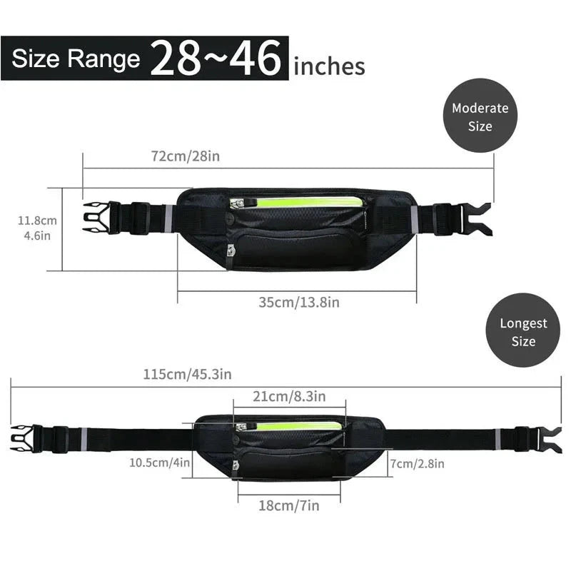 Sport Trail Running Belt Waist Bag Hydration Jogging Pouch Water Bottle Fanny Pack Men Women Gym Fitness Cycling Money Belt Bags GlowCart