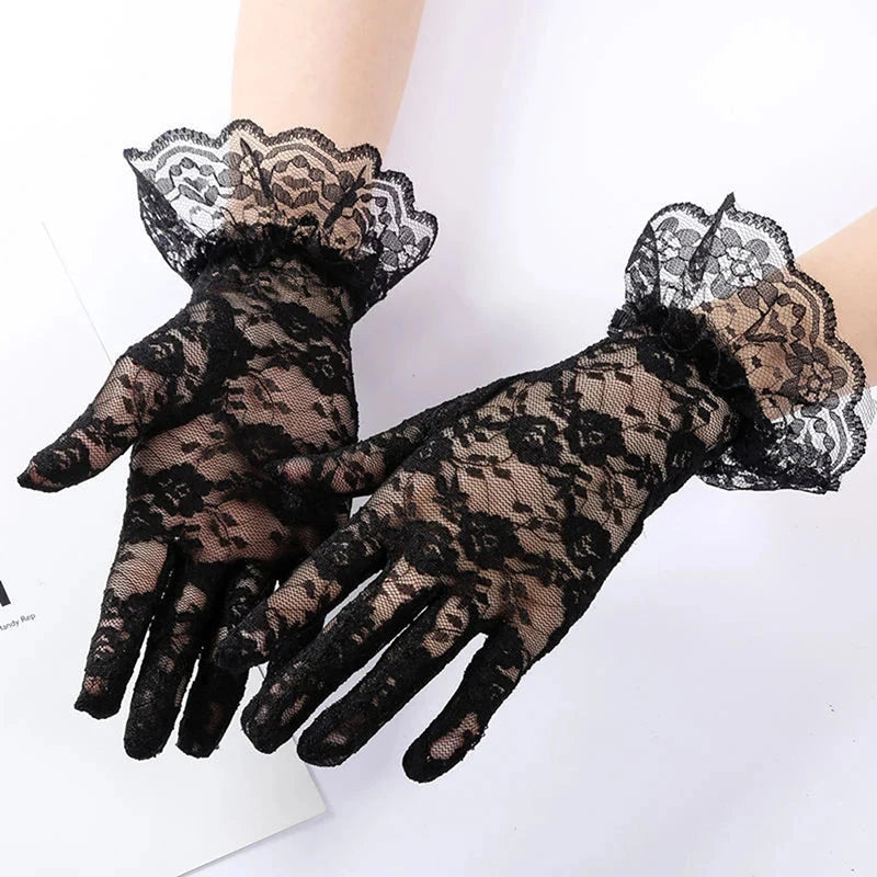 Sexy Lace Gloves Classic Black White Red Grey Skin GlowCart