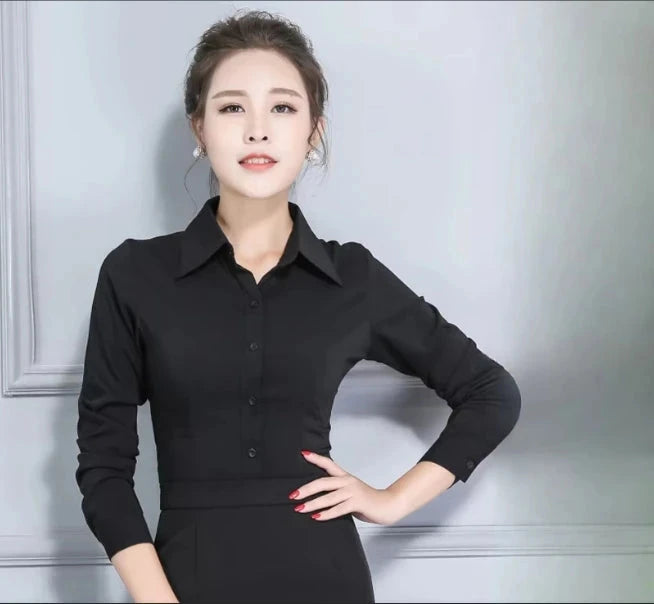 Korean Fashion Women's Shirt 2025 Spring Autumn Slimming GlowCart