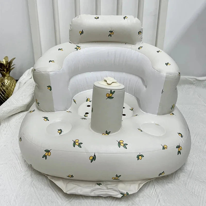 INS Multifunctional Baby Children Inflatable Bathroom Sofa PVC Inflatable Folding Seat Learn Dinner Chair Portable Stool Infant GlowCart