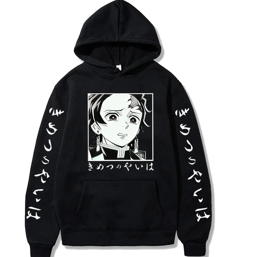 Harajuku Demon Slayer Plus Size Hoodie Kamado Nezuko Graphic GlowCart