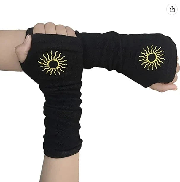 Warmer Knitted Long Fingerless Gloves Elbow Mittens GlowCart