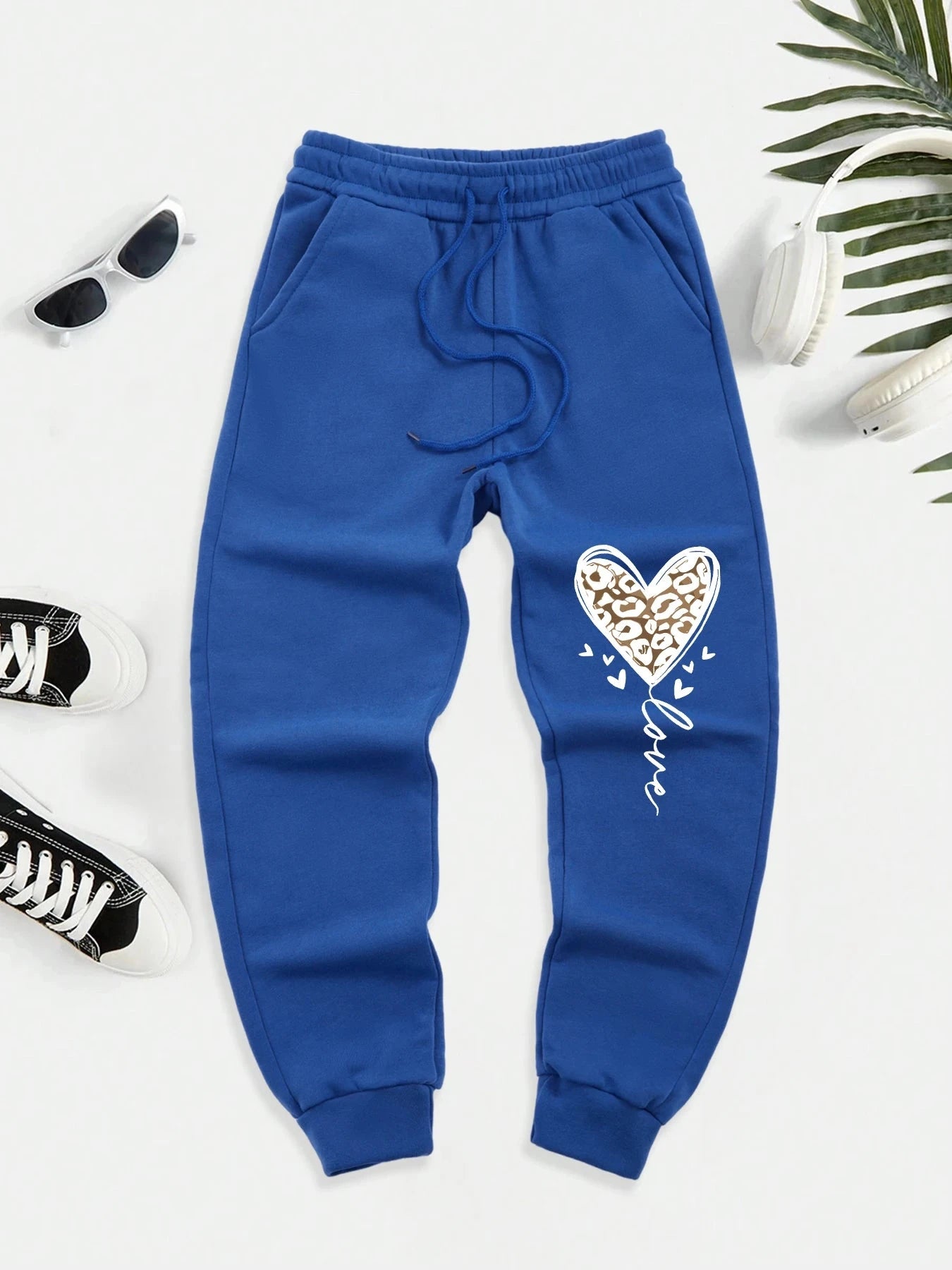 Love Leopard Print Heart Pattern Men'S Casual Basic GlowCart