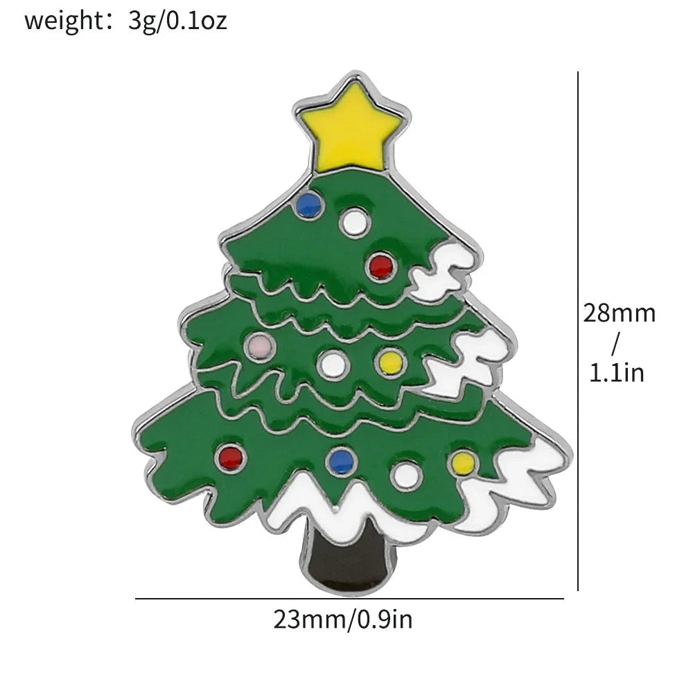 Christmas Brooch Holiday Gift Decoration Metal Badge Jewelry GlowCart