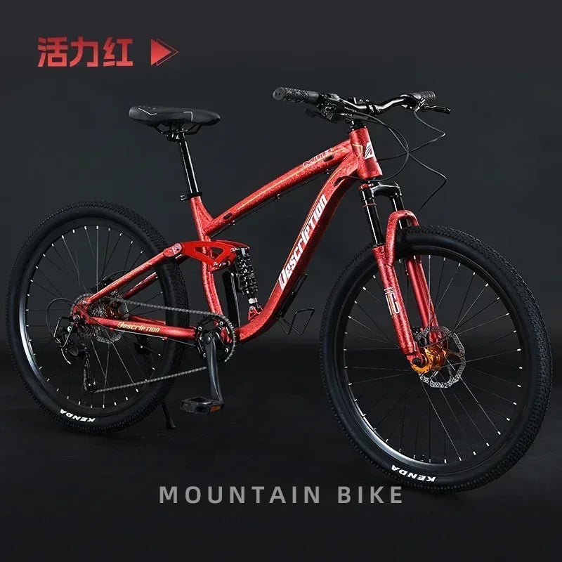 27.5 inch mountain bike single disc oil brake Downhill Bicycle soft tail mtb dual shock absorber 10speed Cross Country bicicleta GlowCart