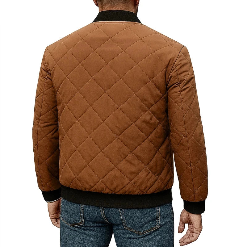 Quilted Jacket Men Autumn Winter Slim Fit Bomber Jacket Men GlowCart