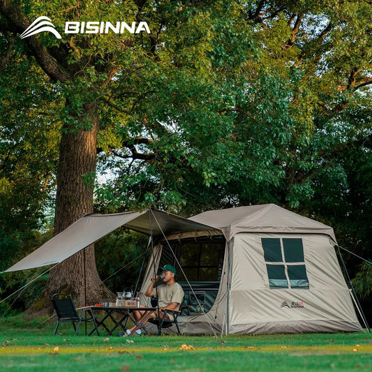 BISINNA One-touch Ridge Type Tent Titanium Glue 3-4 Persons GlowCart