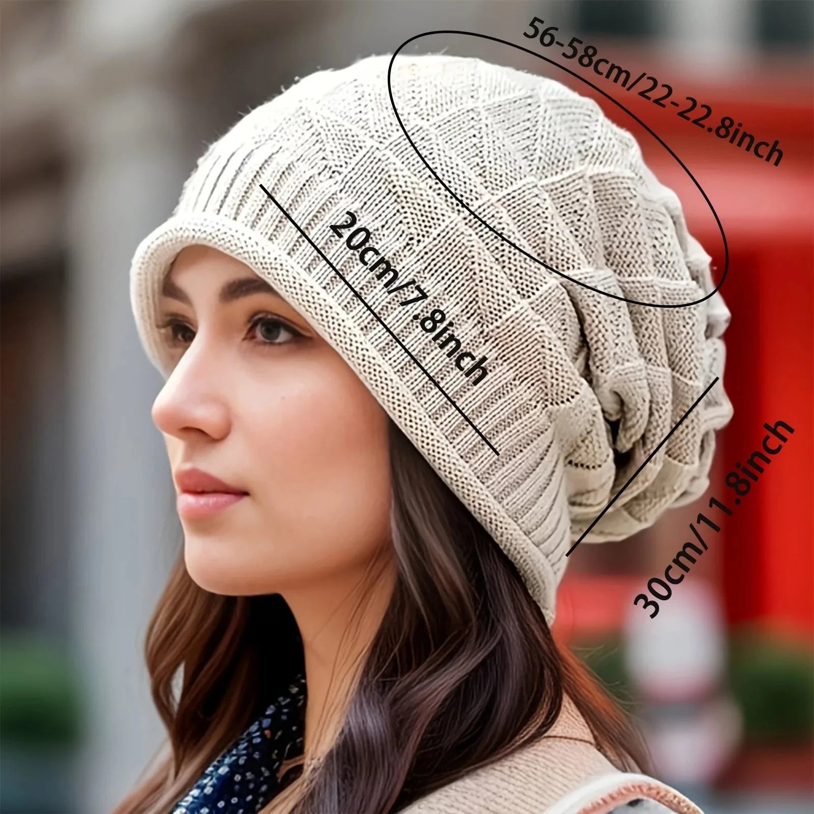 Women's Beanie Hat Fashionable Chunky Slouch Cap with GlowCart