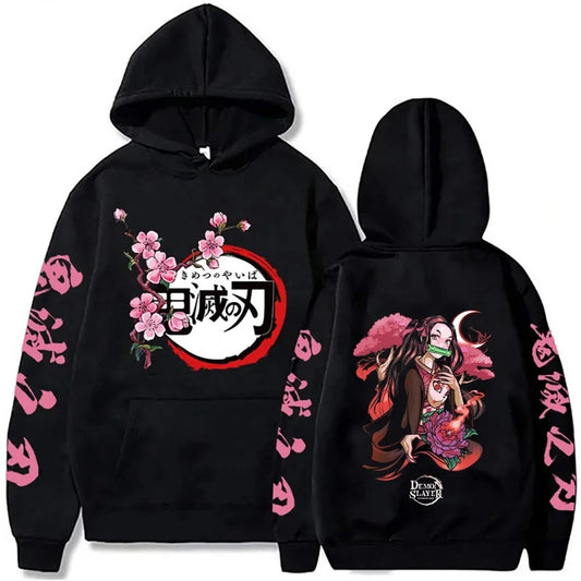 Harajuku Demon Slayer Plus Size Hoodie Kamado Nezuko Graphic GlowCart