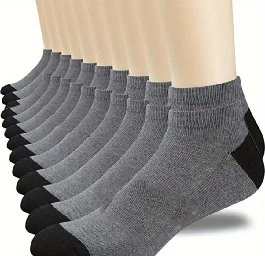 5pairs Men's Fashion Sports Socks, Striped Cotton Sweat Absorption Breathable Comfortable Ankle Socks GlowCart