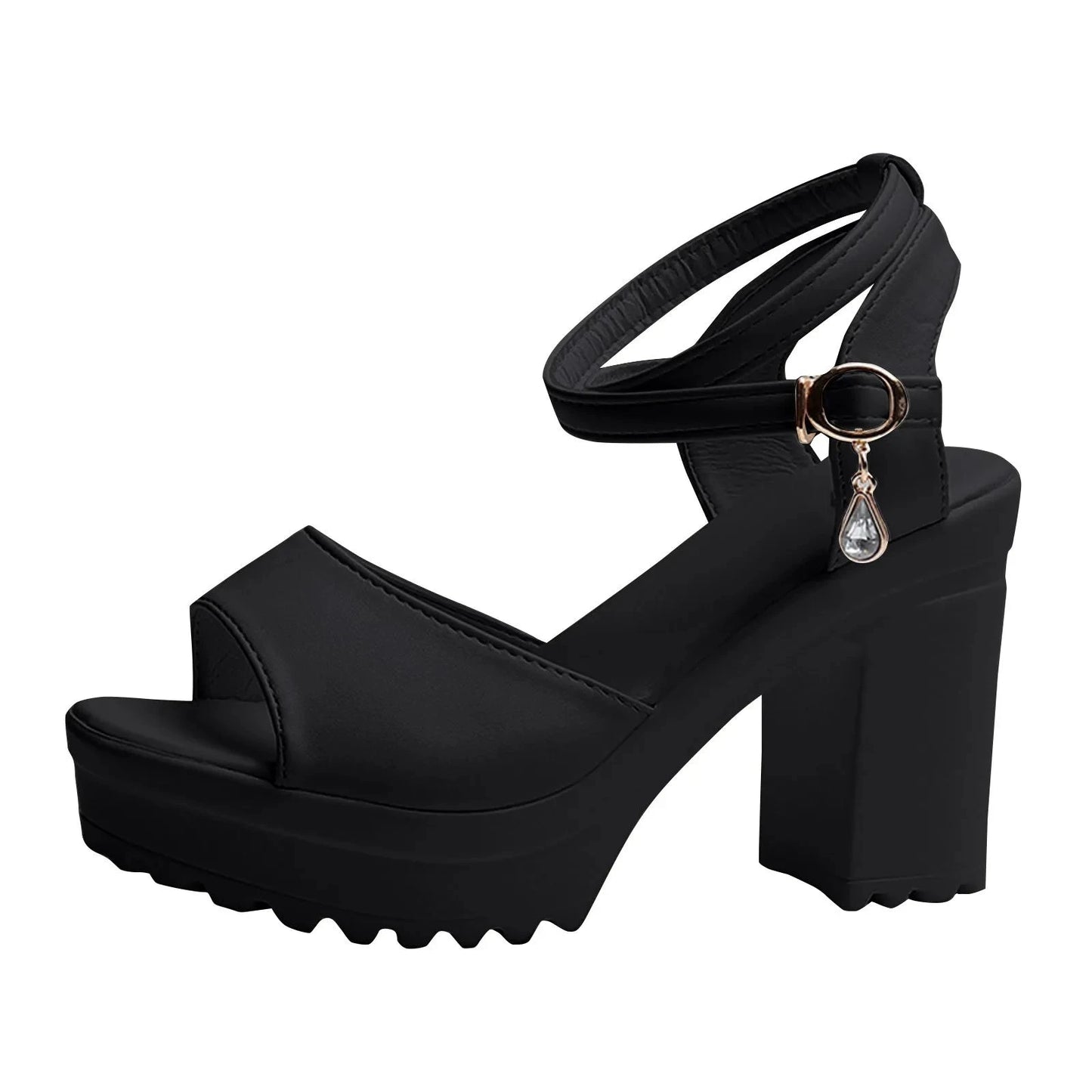 Women Shoes Fish Mouth Platform High Heels Wedges Buckle GlowCart