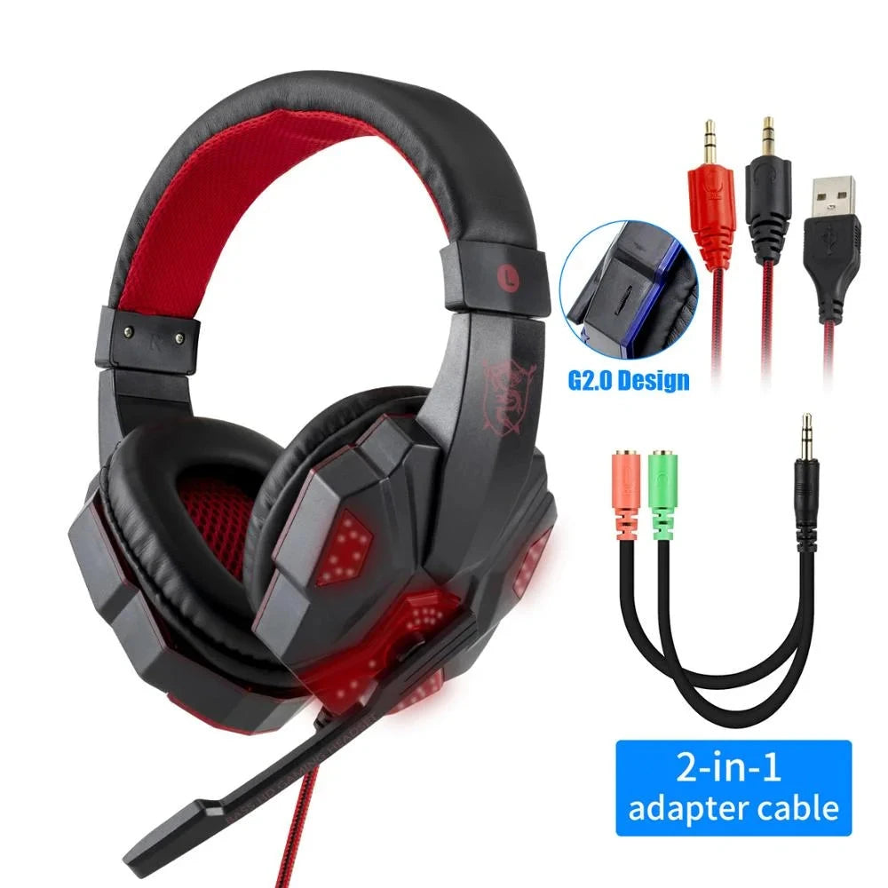 Professional Led Light Wired Gaming Headphones With GlowCart