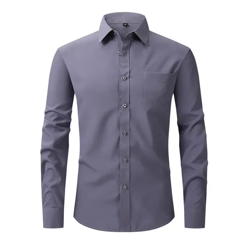 US Size Elastic Shirt New Men's Business and Leisure Long GlowCart