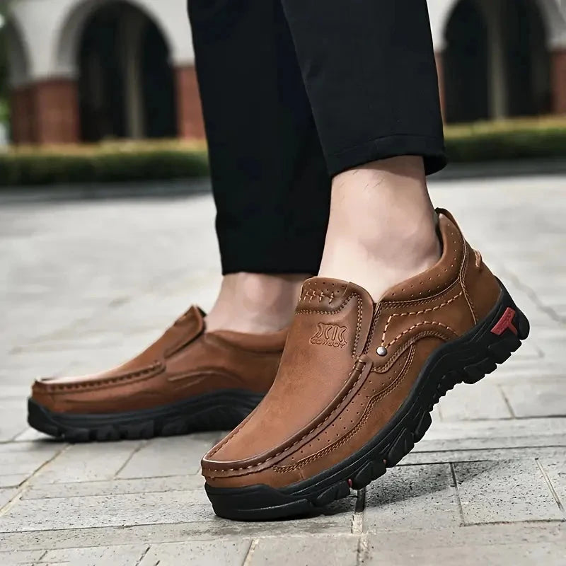 Handmade Leather Men Shoes Casual Outdoor Slip On Loafers GlowCart