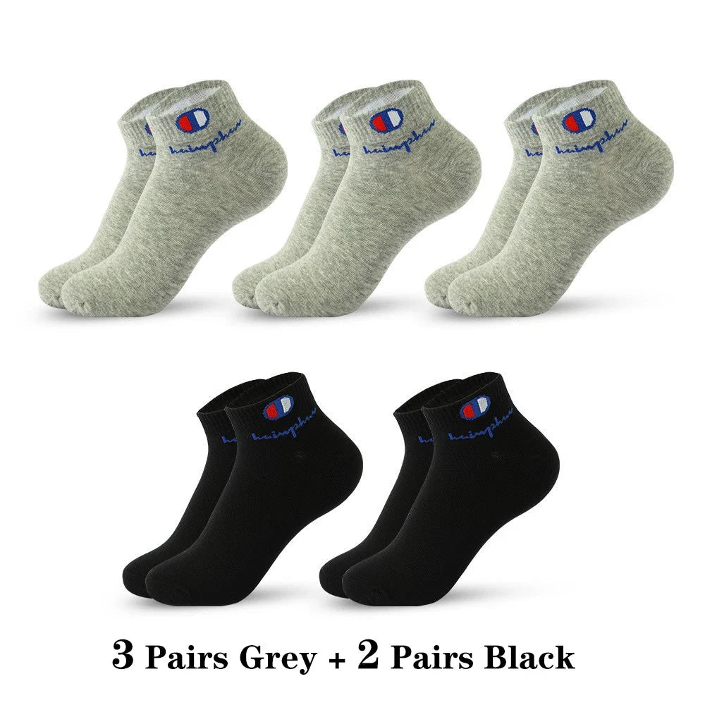 5/10/20 Pairs Men Ankle Socks Cotton Brand Classic Fashion Black White Socks Breathable Mesh Athletic Sports Socks for Summer GlowCart