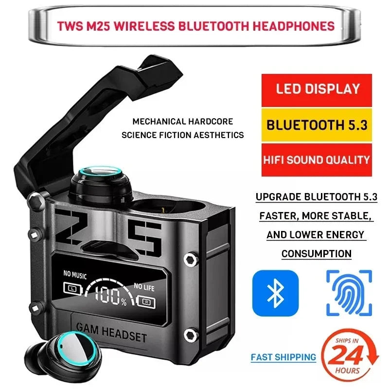 M25 TWS Wireless Headphones Earphones Bluetooth Touch GlowCart