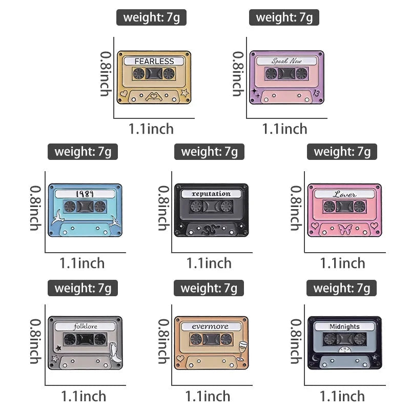 Taylor Midnights Radio Station Enamel Pins 80's Retro Radio GlowCart