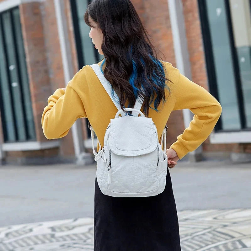 Fashion soft pu leather backpacks for women 2025 new GlowCart