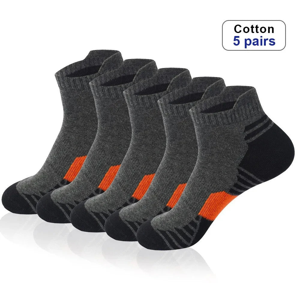 5 Pairs Men's Four Season Cotton Breathable Sports Socks Set Male Sport Ankle Socks Basketball Running Socks For Men GlowCart