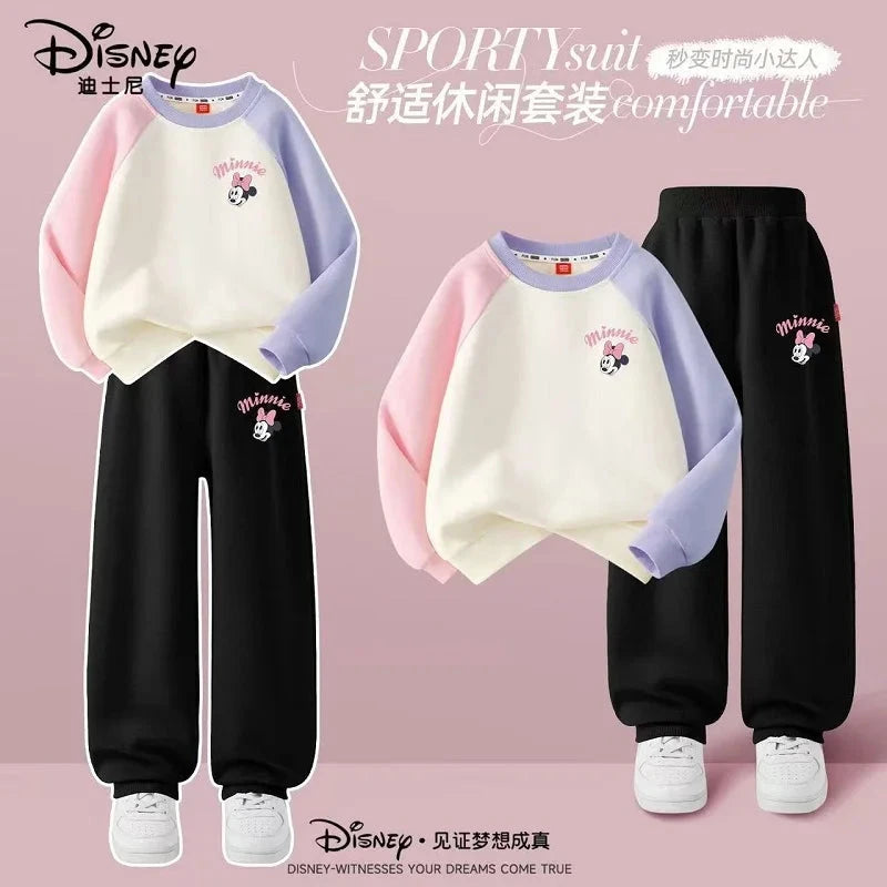Autumn Baby Girls Boys Clothes Set Children Disney Mickey Printing Sweatshirt Top and Pants Bottom 2Pieces Suit Cotton Tracksuit GlowCart